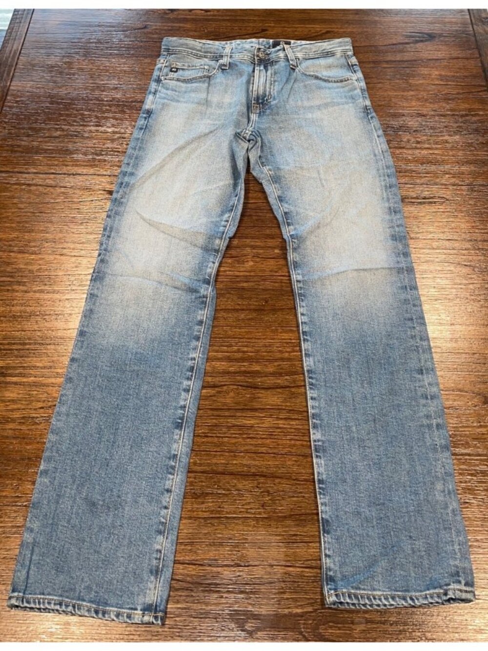 AG Protege Straight Leg Jean Mens 31x33 Light Blue Wash Faded Stretch Casual